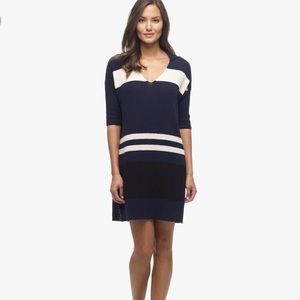 Striped Knit Polo Dress